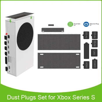 Anti-prah Dodatki Set Za Xbox Serije X-E igralne Konzole USB Vmesnik Črn Silikonski Prah Svečke Pokrov PVC Vent Dustproof Mreže