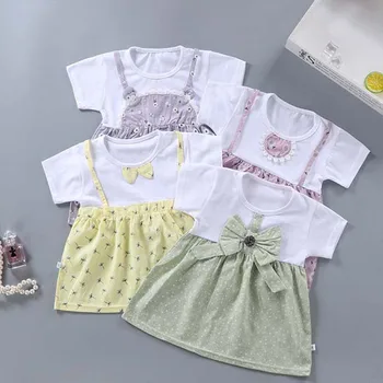 Dekleta obleko poletje 2020 kratek rokav cvetlični lok princesa obleko baby obleko WT75