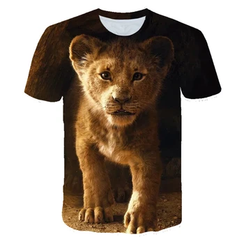 Nov poletni živalske vrste 3D tiskanje otroci prevelik t-shirt lion T-majice za otroke obrabe, starš-otrok nositi otroka Poletne obleke