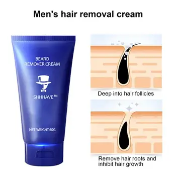 60 g Moških Brado Hair Removal Cream Telo Hair Removal Cream Ne Britev Nežno, Sveže Depilacijska Prilepite Brado Odstranite Lase Supplie Unisex