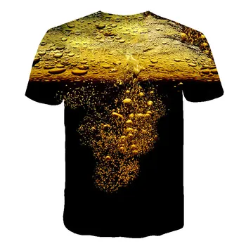 O-neck Kratek Moški Pivo T-shir 2021 Najnovejše 3D Natisnjeni Vzorec T-shirt Poletje Moda Moških Vrhovi tee Mens Priložnostne Dihanje T-shirt