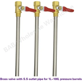 Medenina ventil iz nerjavečega jekla, cev vtičnico cevi za 1L-100L tlak sodih