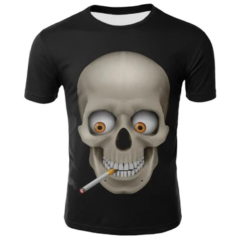 2021 Poletne Moške Lobanje T-shirt 3D Tiskanje Moške Kratke Rokav O-vratu Šport Prevelik Moški Ženske Oblačila