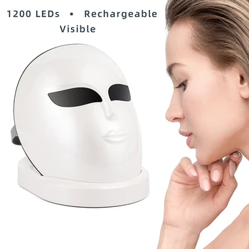 Brezžični 1200PCS LED Masko 3 Barvni LED Foton Terapija Lepotno Masko Pralni Anti Acne Gubam Odstranitev Skrči Pore Polepšajo