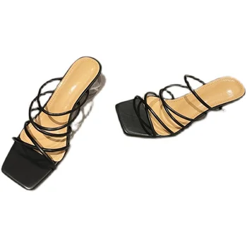 Poletje jelly čevlji, copati ženske peep toe seksi visokih petah kristalno petah ženske prozorni čevlji poletne sandale strani črpalke