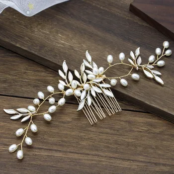 Crystal pearl las glavnik Nevesta Glavo nositi preprosto nevesta hair dekoracijo poročni nakit za lase