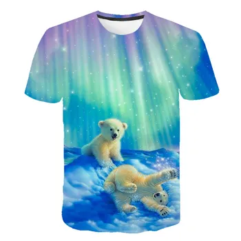 Fantje T-shirt 3D Živali Mali Medved Tiskanja Kawaii Dekleta Tshirt Unisex Otroci Oblačila Ulične Kratka sleeved Harajuku Tshirts