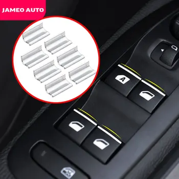 Jameo Auto ABS Chrome Avto Windows Podizač Nadzor Gumb Kritje Trim za Peugeot E-3008 E3008 2019 - 2021 Pribor 7Pcs/Set