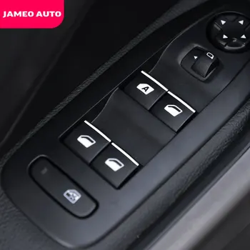 Jameo Auto ABS Chrome Avto Windows Podizač Nadzor Gumb Kritje Trim za Peugeot E-3008 E3008 2019 - 2021 Pribor 7Pcs/Set