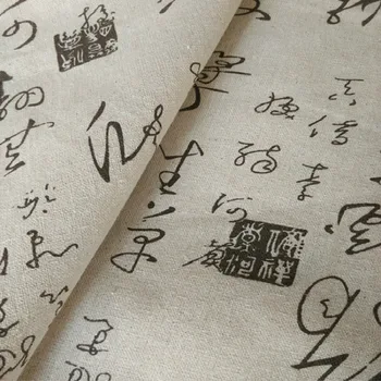 Kitajske pisave profesionalno tiskanje in barvanje platno prtom zavese blazino natisnjeni perilo tkanine, ročno DIY bombažne tkanine