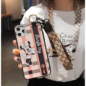 Disney Nekaj Minnie Mickey Primeru Mobilni Telefon z Vrvica za opaljivanje tega Stojalo za iPhone6s/6sp7/8/se/7p/8p/xs/xr/xsmax/11/11pro/11promax