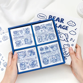 100Sheets Bear ' s Garden PVC Nalepke Za Scrapbooking DIY Prtljage List Mobilni Telefon Živali, Risanke, Dekorativni Material Papir