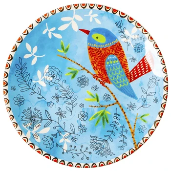 Keramična Ploščica Namenjena Za Ptice Naslikal Glavna Jed Ploščo, Veliko Ploščo za Zahodno Hrano Keramične Posode Večerja Plošče