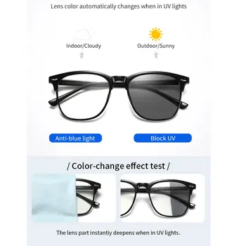 2020 Nove Ženske Anti Modra Svetloba Očala Photochromic sončna Očala Okvir TR90 Kvadratnih Optičnih Kratkovidnost Optični Okvir UV400
