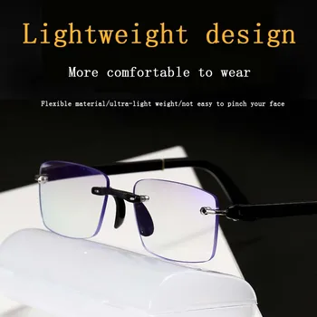 Elbru Anti Modra Svetloba Brez Okvirjev Obravnavi Očala Ženske Moški Ultralahkih Jasno Presbyopia Očala Z Box Krpo Dioptrije 1.0 4.0