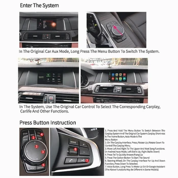 Brezžični za Apple CarPlay Android Auto Dekoder Polje za BMW E60 E70 E71 E84 F01 F02 F10, F11, F20 F25 F26 F30 F31 NBT CIC Sistem