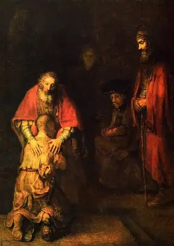 Rembrandt: Vrnitev O Izgubljenem Sinu Svile Plakat, Dekorativno Slikarstvo 24X36Inch