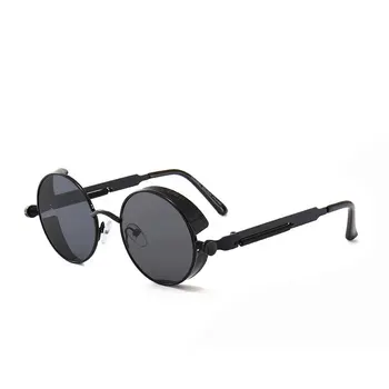 Klasična Gothic Steampunk sončna Očala Trend Luksuzne blagovne Znamke Oblikovalec Visoko Kakovost Moški Ženske Retro Krog Kovinski Okvir za Očala UV400
