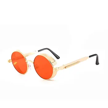 Klasična Gothic Steampunk sončna Očala Trend Luksuzne blagovne Znamke Oblikovalec Visoko Kakovost Moški Ženske Retro Krog Kovinski Okvir za Očala UV400