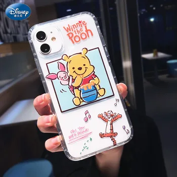 Original Disney Winnie the Pooh Silikonski Luksuzni Risanka Primeru Telefon za Apple iPhone 12 Pro Shockproof Primeru Zajema zz0424-2