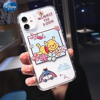 Original Disney Winnie the Pooh Silikonski Luksuzni Risanka Primeru Telefon za Apple iPhone 12 Pro Shockproof Primeru Zajema zz0424-2