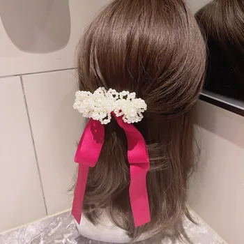 Pearl Cvet Traku Lasnice Super Pravljice Lok Hairgrips sponke za Lase za Ženske Luksuzni Nakit Dekleta naglavni del korejski Dodatki