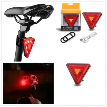 USB Polnilne Izposoja Svetlo Rdeč Trikotnik Kolo Luč Gorsko Kolesarjenje Opozorilo Zadaj Lučka MTB Kolesarske Opreme