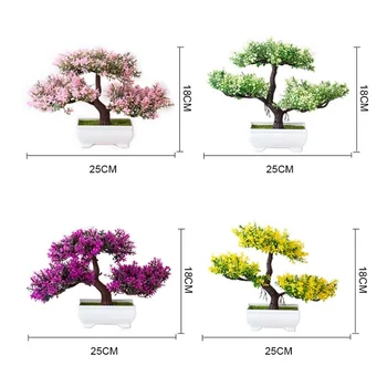 Dekor Rastline Umetne Rastline Bor Bonsaj Majhnega Drevesa, Lončnice Ponaredek Cvetje, Lončnice Okraske Za Dekoracijo Doma