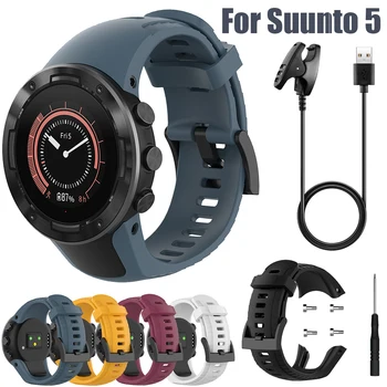 Za Suunto 5 Smartwatch Manšeta na prostem Športna Oprema Silikonsko Zamenjava WatchBand Pašček za Zapestje Zapestnica pasu polnilnik