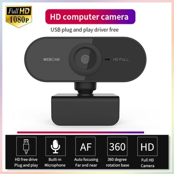 Webcam 1080P spletna kamera z mikrofonom Spletno USB-Kamero Full HD 1080P Kamera kamero za PC računalnik Live Video Calling Dela