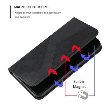 Etui POCO X3 M3 Magnetni Usnje Primerih za Funda Xiaomi POCO X3 NFC M3 Primeru Luksuznih Flip Denarnico, Telefon Kritje Odbijača Capa Moški Ženske