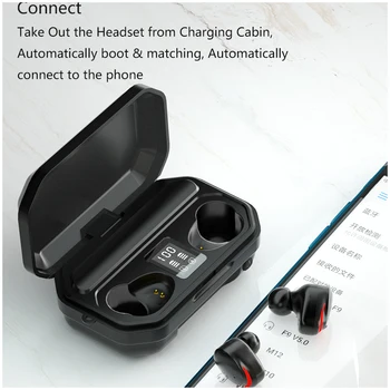 Novo TWS Bluetooth Res Brezžične Slušalke V5.1 Touch Kontrole Čepkov 9D Stereo Glasbe, Slušalke 2000mAh Moči Banke Z bliskavico