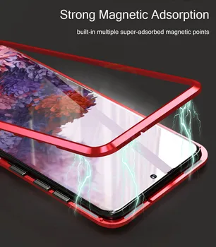 360 Magnetnih Kovin Kaljeno Steklo Ohišje Za Xiaomi Redmi Opomba 9 8 7 K20 K30 CC9 Pro 9S 10X Mi 9T F1Double Stranicami Adsorpcije Pokrov