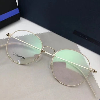 2021 Retro Krog Titana Plinov Okvir Moških Ne Vijak Očala Za Kratkovidnost Optični Recept Očala Ženske Oculos De Grau