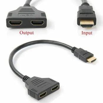 HDMI je Združljiv Moški 2HDMI, Združljiv Ženski Adapter Kabel 1080P Prenosni Splitter Pretvornik Za PS3/4 PC Dropshipping
