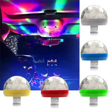 Avto Auto USB Lučka Lučka DJ RGB Mini Pisane Glasbe, Zvoka, Svetlobe USB-C Apple Počitnice Stranka Karaoke Vzdušje Lučka Dobrodošli Svetlobe