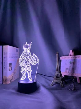 3D Lučka Katsuki Bakugo Slika Otroci Spalnica Nočna lučka Led Touch Senzor za Osvetlitev Prostora Anime Moj Junak Univerzami Darilo Led Nočna Lučka