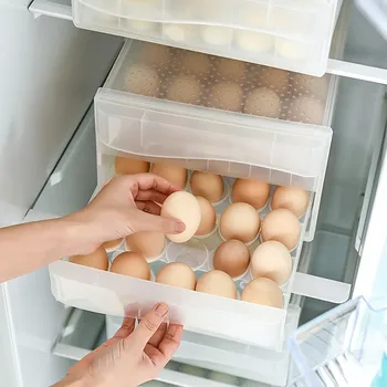 Plastična jajca posodo, hladilnik jajca škatla za shranjevanje stackable pregleden jajca polje, ki je primerna za velike količine (60 jajc)