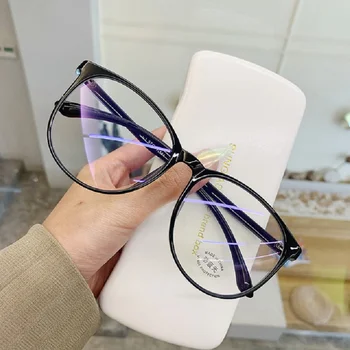 Pregledna Računalnik Očal Okvir Ženske Moški Anti Modra Svetloba Okrogle Očala Blokirajo Očala, Optično Spektakel Eyeglass Lunettes