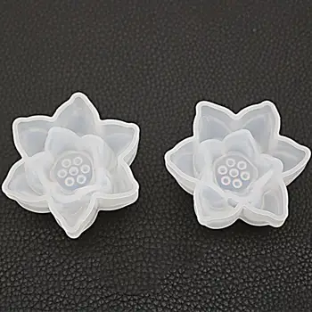 Milo Plesni Ogledalo Tri-dimenzionalni Lotus Flower Silikonski Kalup Kristalno Epoksi DIY Ročno izdelan Nakit iz Silikona, Milo Plesni Seifenform