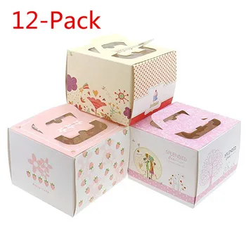 12-Paketi Torto Škatle 5 palčni kuhinja peko paket prenosni rožnate jagode sir dekoracije za poroko baby tuš stranka polje