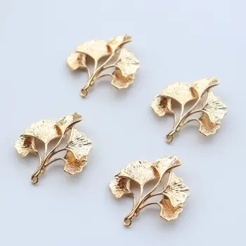 Ginkgo leaf roža obesek pobakrena ohranjanje barve zlata ostra material je uporabljena za DIY, ogrlice, uhani, accessorie