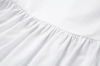 Poletje novo srčkan puff rokav ženska obleka bela backless povoj mini obleka