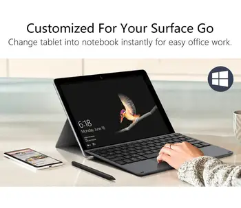 MoKo Tip Kritje Za Microsoft Surface Pojdi,Slim Brezžični Bluetooth Tipkovnico s sledilno ploščico,7-Barvni LED Backlit,za Površinsko Pojdi 10 v