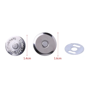 10 Kompletov Kovinskih Magnetnih Snap Zapirali 14 mm 16 mm Za Šivanje Torbici Torbico Vrečko Obrti