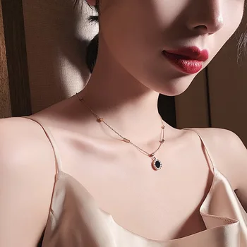 Enostavno in modno choker ženski titana jekla ogrlica ins modne dodatke osebnost spletni slaven clavicular verige