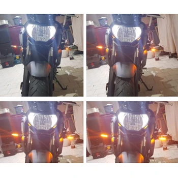 2PCS Motocikel smerokaze LED Luči E11 Zgrajena LED Teče Voda Blinker Utripa Indikator BendableTail Stop Signal T21E