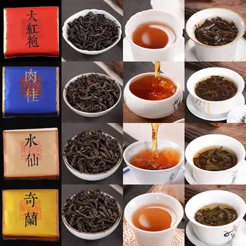 4 Klasike WuYi Rock Čaj Giftbox Da Hong Haljo, Cimet, Daffodil, Odišavljen Orhideja, Ročno, Kitajska Organskih Zeleno Zdravo Hrano