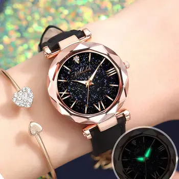 2021 Ženske Gledajo Unisex Zvezde Malo Točke Motnega Pasu Ura Ženske Nizajo Roman Obsega Watch Reloj Mujer Zegarek Damski
