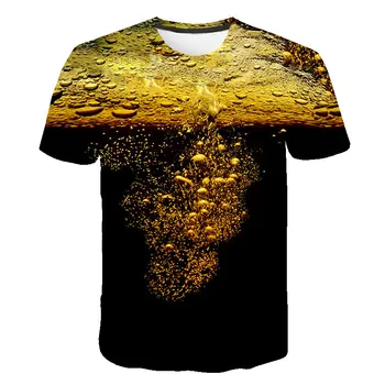 O-neck Kratek Moški Pivo T-shir 2021 Najnovejše 3D Natisnjeni Vzorec T-shirt Poletje Moda Moških Vrhovi tee Mens Priložnostne Dihanje T-shirt